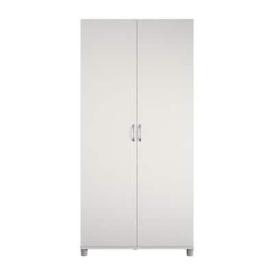 HDX 35 in. W 4-Shelf Plastic Multi-Purpose Tall Cabinet in Gray-221872 -  The Home Depot