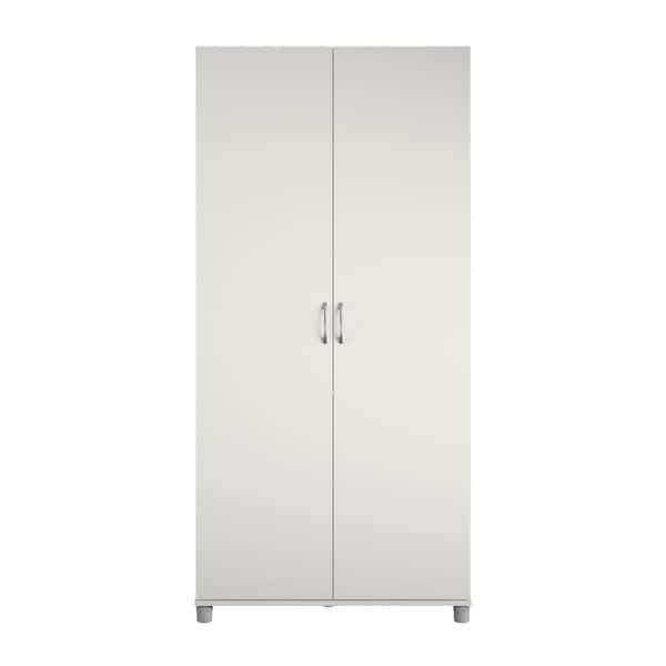 SystemBuild Evolution Lonn 35.68 in. x 74.31 in. x 15.38 in. 5 Shelves Freestanding Cabinet in White