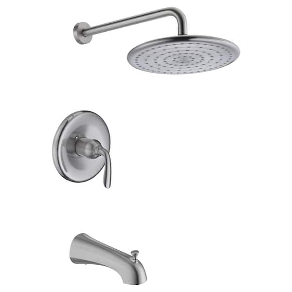 ANZZI Meno Series Single-Handle 1-Spray Tub and Shower Faucet in Brushed Nickel
