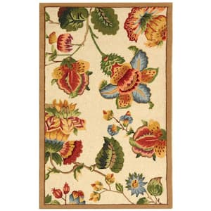 Chelsea Ivory 3 ft. x 4 ft. Floral Gradient Solid Area Rug