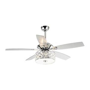 matrix decor 52 in. Indoor Chrome Crystal Chandelier Ceiling Fan with ...