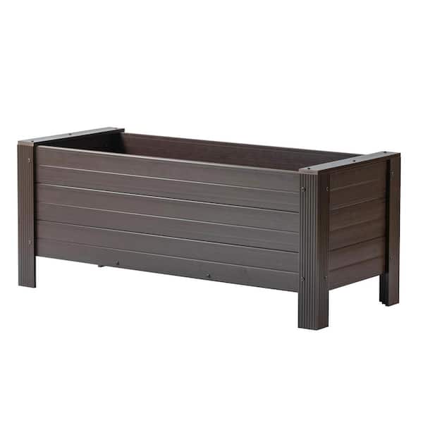 gardenH　904040 New Age Garden 48 in. Walnut Material Rectangular Planter, Outdoor