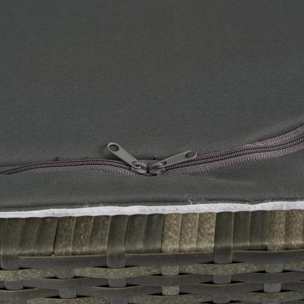 113 Gallon Gray Wicker Outdoor Storage Deck Box