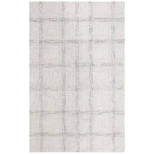 Abstract Ivory/Gold 4 ft. x 6 ft. Plaid Abstract Area Rug