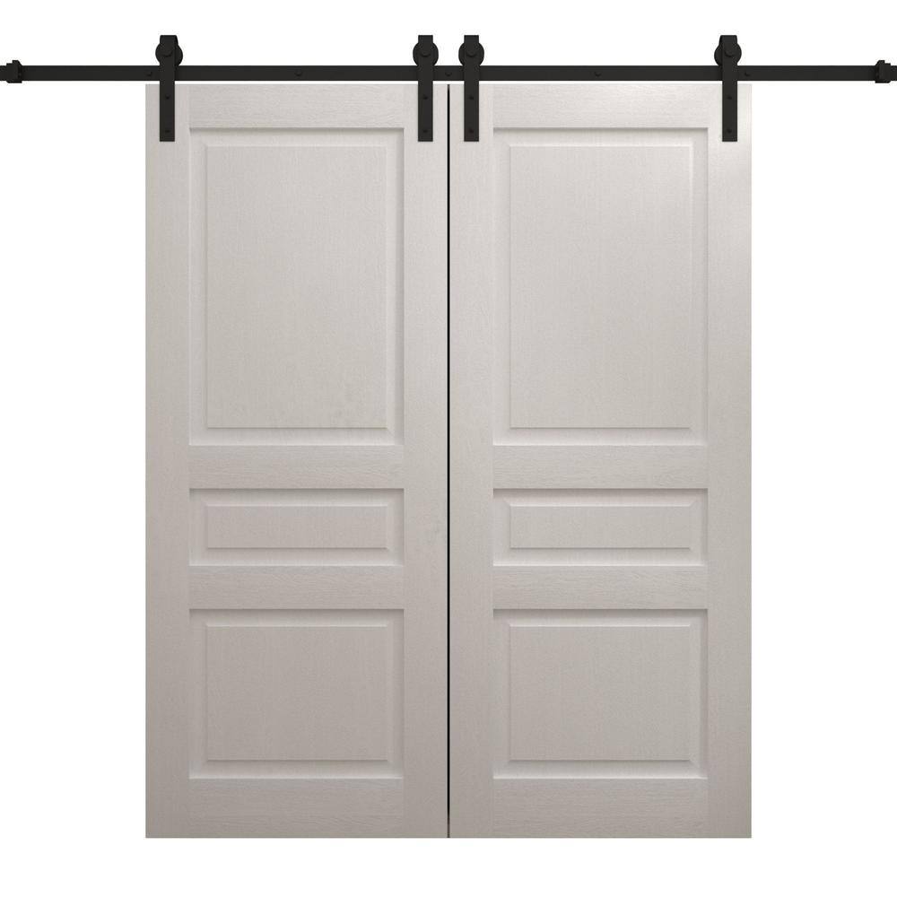 Assemble Required 64 in. x 84 in. Painted White Oak Solid Wood Double Barn Door Slab With Hardware price history on PriceWatchPro