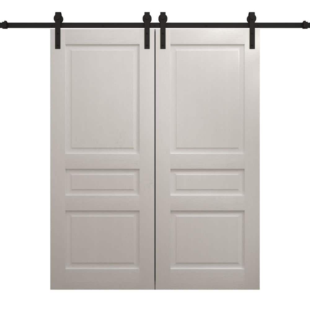Assemble Required 72 in. x 84 in. Painted White Oak Solid Wood Double Barn Door Slab With Hardware price history on PriceWatchPro