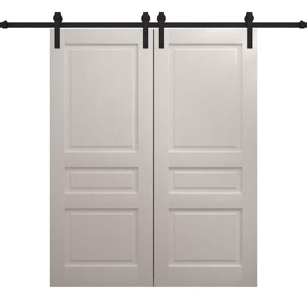 Sartodoors Assemble Required 60 in. x 96 in. Painted White Oak Solid ...