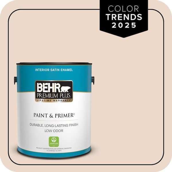 BEHR PREMIUM PLUS 1 gal. #S210-1 Nutmeg Frost Satin Enamel Low Odor Interior Paint & Primer