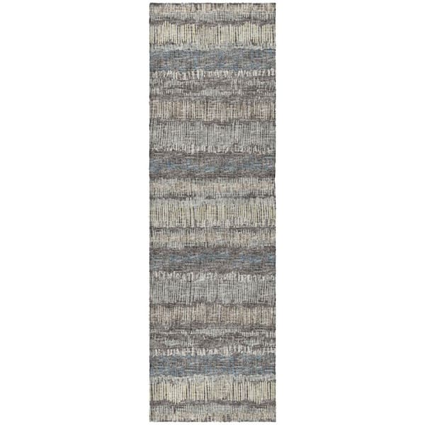 Dream Shag Premium Machine Washable Abstract ADS37 Gray 2 ft. x 7 ft. Runner Rug