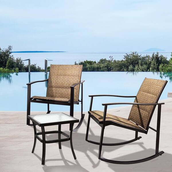 Clihome Cwch Lowes Bistro Table Set Outdoor Rocking Chairs Set Of