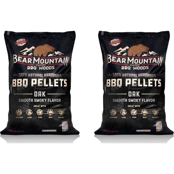 Bear Mountain Premium BBQ Woods All Natural Oak Hardwood Smoker Pellets, 40 lbs. (2 Pack)