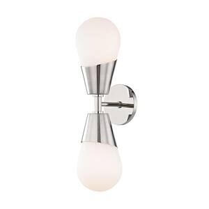 Cora 2-Light Polished Nickel Wall Sconce