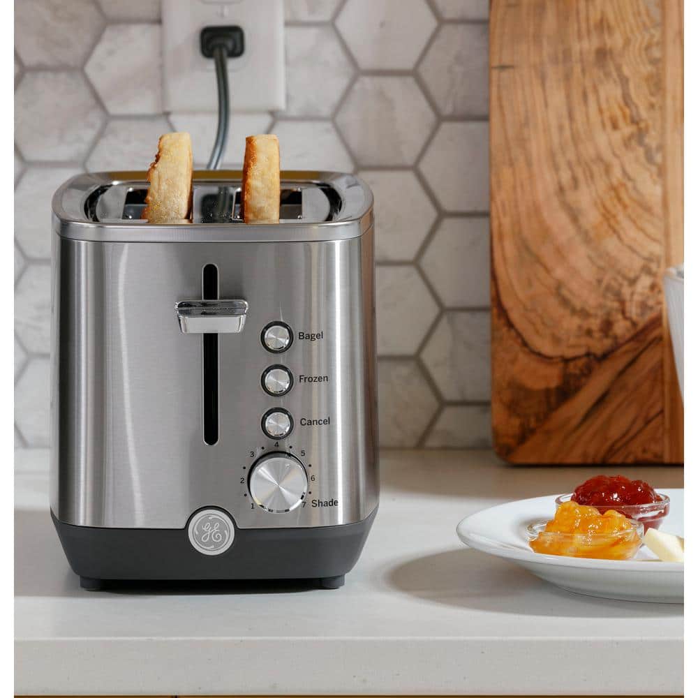 Stainless Steel 4-Slice Toaster with Wide Slots and Crumb Tray
