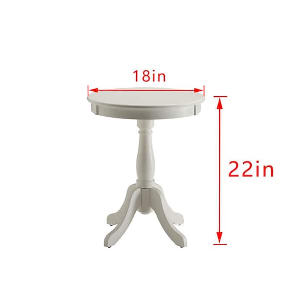 Cottage White Wood Pedestal Side Or End Table Cottage White Wood Pedestal Side Or End Table