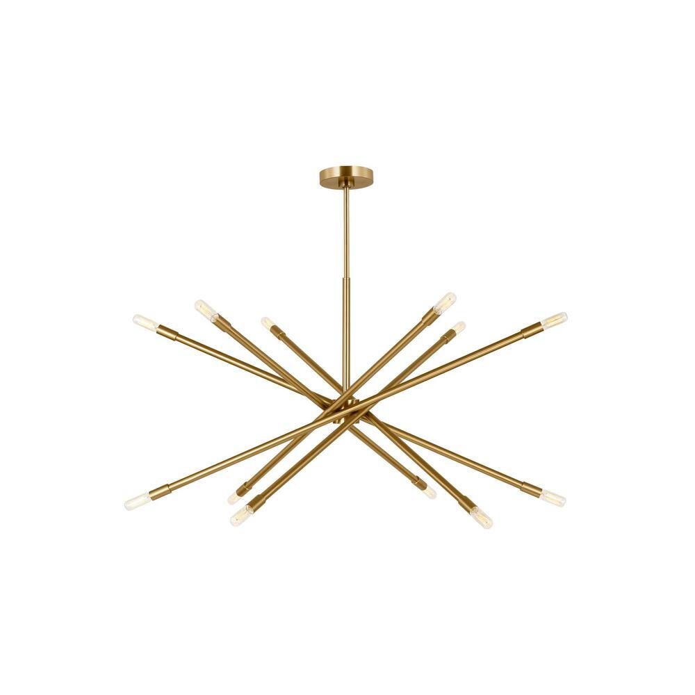 Burnished Brass 12-Light Sputnik Chandelier