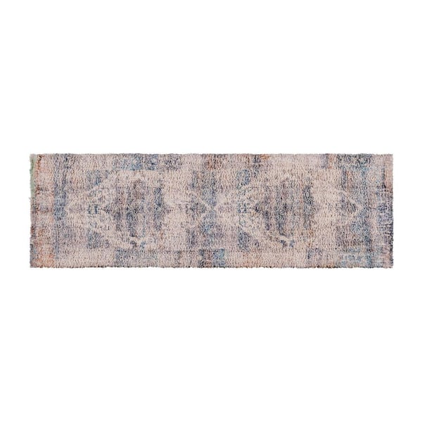 TAYLOR + LOGAN Blue 2 ft. x 6 ft. Polyester Area Rug