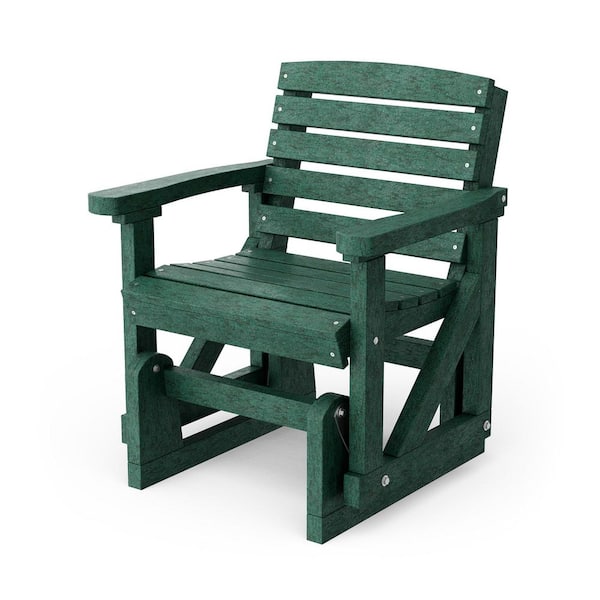 Wildridge Classic 1-Person Turf Green Plastic Outdoor Glider