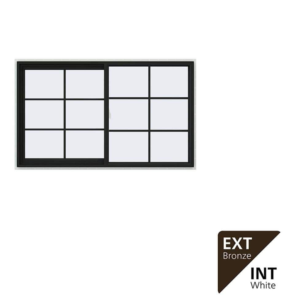 JELD-WEN 60 in. x 36 in. V-2500 Series Bronze Exterior/White