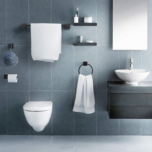 MOEN Hensley 3-Piece Bathroom Accessory/Hardware Set with Toilet Paper  Holder, Towel Ring