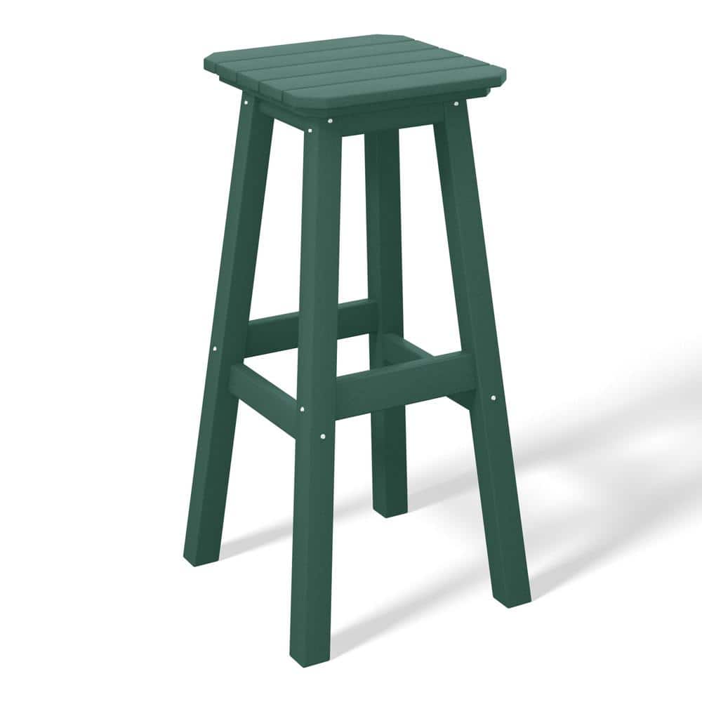 Laguna 29 in. HDPE Plastic All Weather Backless Square Seat Bar Height Outdoor Bar Stool in Dark Green price history on PriceWatchPro