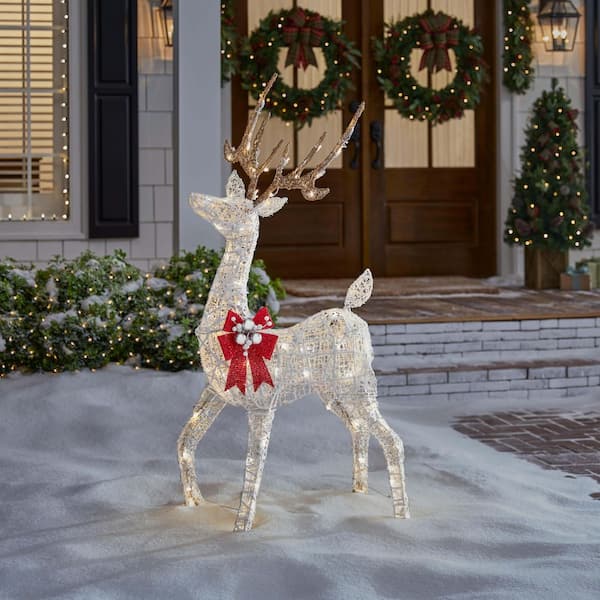 4.5 ft. Polar Wishes LED Deer with Bow Y6