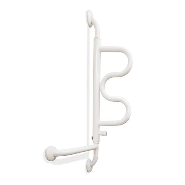 Stander 40 in. Curve Grab Bar in White
