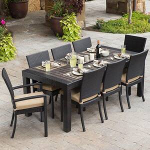 Deco 9-Piece Patio Dining Set with Delano Beige Cushions