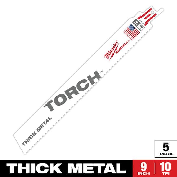 9 in. 10 TPI TORCH Thick Metal Cutting SAWZALL Reciprocating Saw Blades (5-Pack)