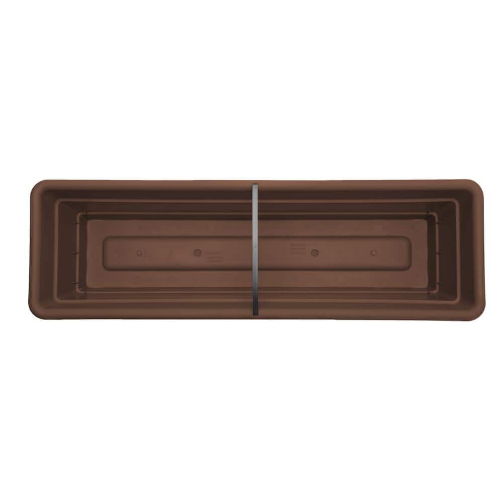 Chocolate Resin Self-Watering 30" Window Box with Saucer