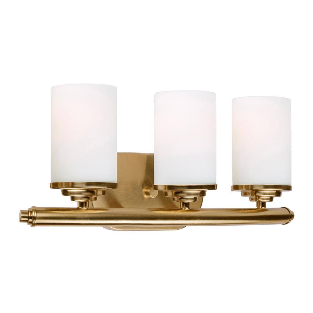 Ames 3-Vanity Light Soft Gold Bath Vanity Light with Satin Opal Glass price history on PriceWatchPro