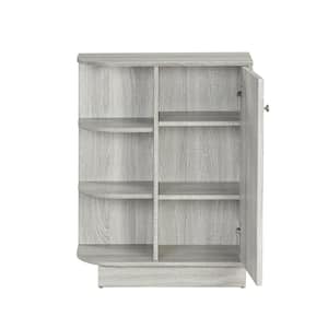 23.6 in. W x 9.7 in. D x 31.3 in. H Oak/Brown Linen Cabinet with Open Shelves
