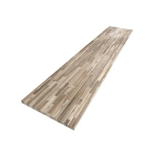 10 ft. L x 25 in. D Unfinished Acacia Butcher Block Countertop with Standard Edge
