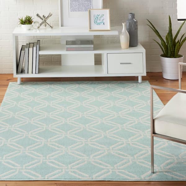 Jubilant Green 5 ft. x 7 ft. Moroccan Farmhouse Area Rug