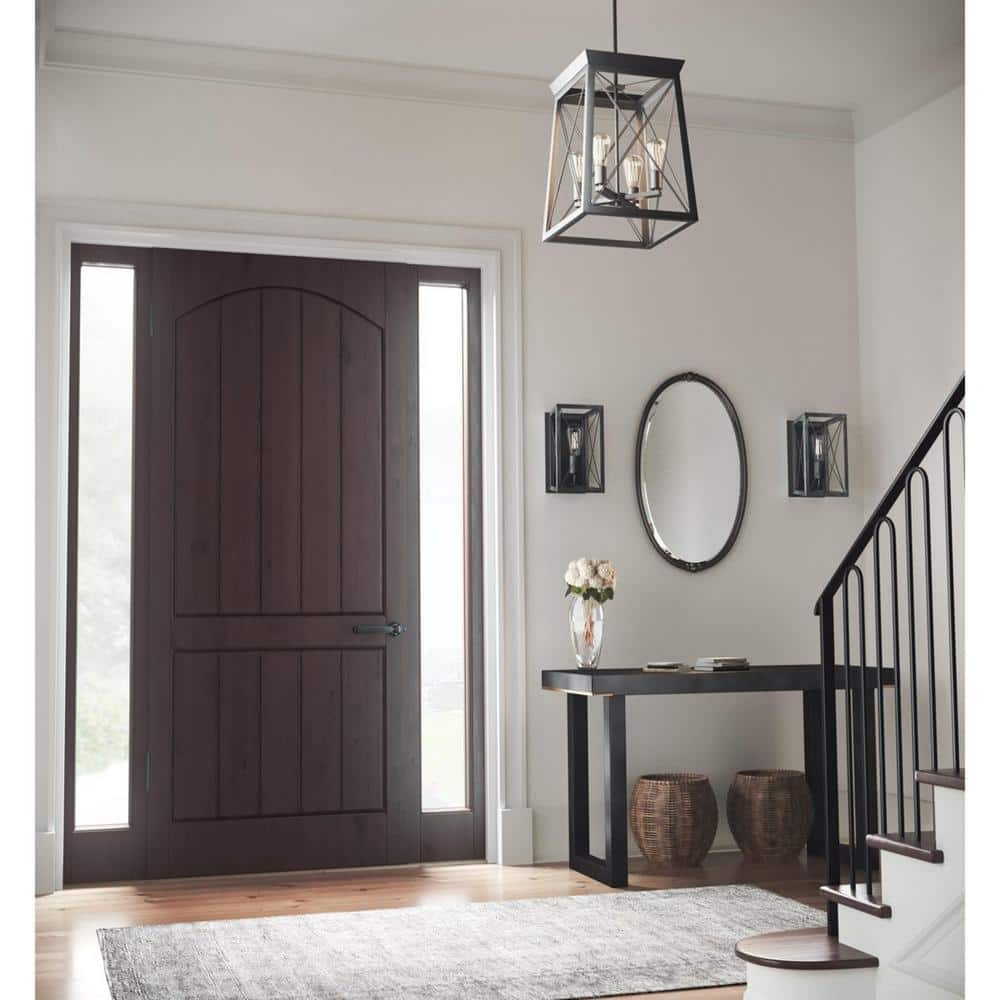 Briarwood Textured Black 4-Light Farmhouse Chandelier