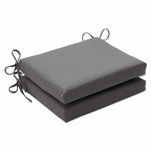 Solid 18.5 in. x 16 in. Outdoor Dining Chair Cushion in Grey (Set of 2)