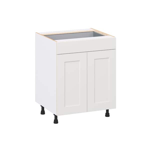 Roseland 27 in. W x 24 in. D x 34.5 in. H Assembled Shaker Base Kitchen Cabinet in Warm White with Drawers