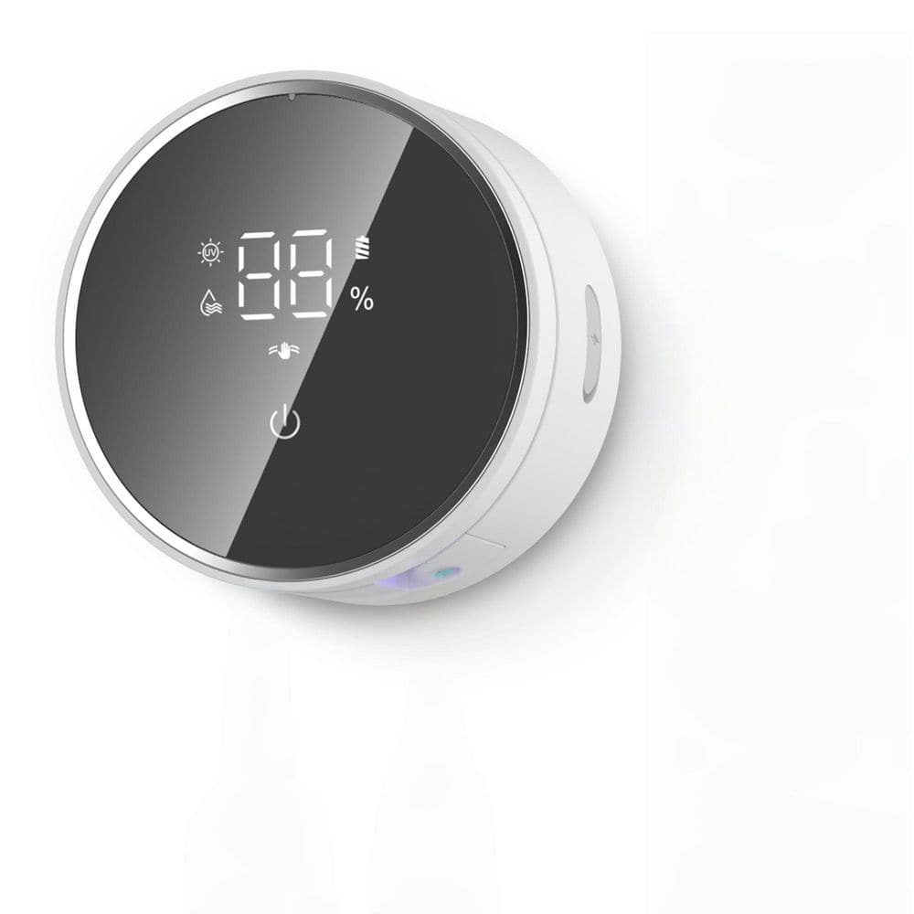 Smart off White Toothbrush Holder with LED Display, Rechargeable Wall-Mounted Organizer for Toothbrushes and Razors