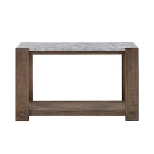 Libby 50 in. Sintered Gray Stone Sofa/Console Table