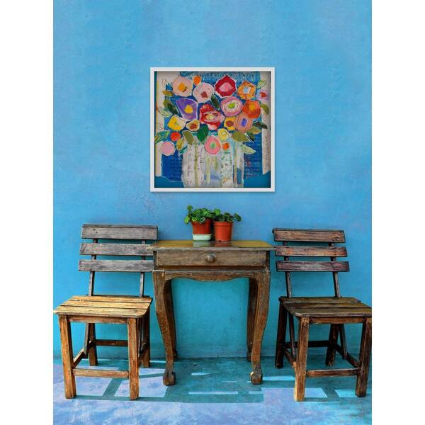 Unbranded 32 in. H x 32 in. W "Floral Composition" by Elizabeth St. Hilaire Framed Printed Canvas Wall Art