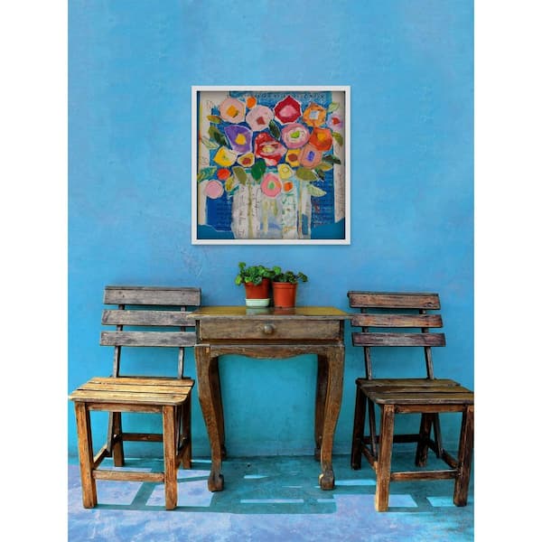 Unbranded 40 in. H x 40 in. W "Floral Composition" by Elizabeth St. Hilaire Framed Printed Canvas Wall Art