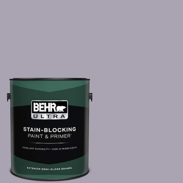 BEHR ULTRA 1 gal. #N560-3 Luxe Lilac Semi-Gloss Enamel Exterior Paint & Primer