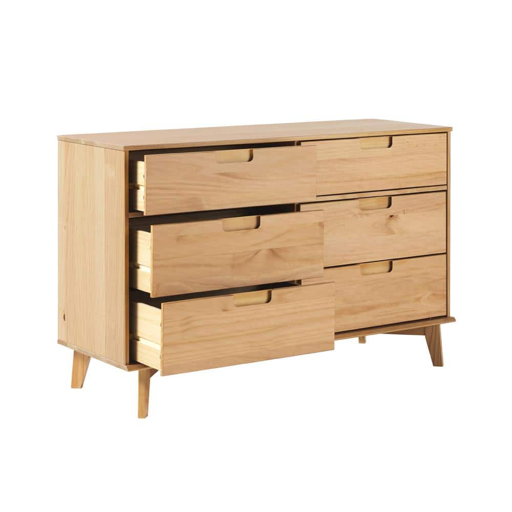 Sloane Mid-Century Modern Black 6-Drawer 52 in. Solid Wood Dresser - thumbnail 7