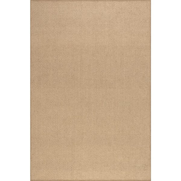 Tabytha Solid Jute Natural 9 ft. x 12 ft. Indoor Area Rug