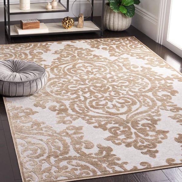 Paradise 8 ft. x 11 ft. Mouse Ornate High-Low Area Rug