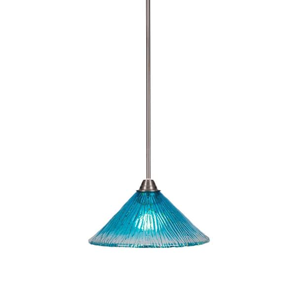 Unbranded Madison 100-Watt 1-Light Brushed Nickel Bowl Mini Pendant Light with Glass Shade