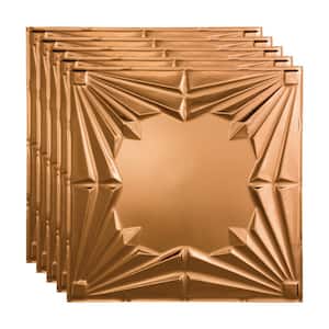 Art Deco 2 ft. x 2 ft. Polished Copper Lay-In Vinyl Ceiling Tile ( 20 sq.ft. )