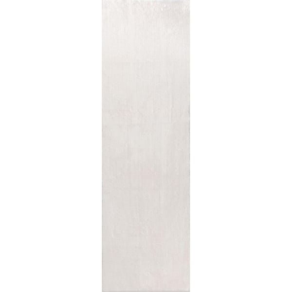 nuLOOM Loni Solid Machine Washable Shag White 3 ft. x 8 ft. Runner Rug