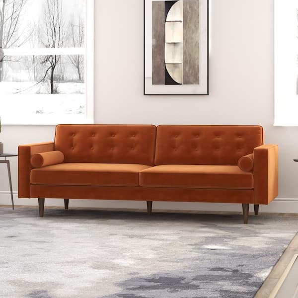Ashcroft Furniture Co Kensington 85 in. Square Arm Velvet