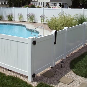 4 in. x 4 in. x 6 ft. White Vinyl Fence Gate End Post