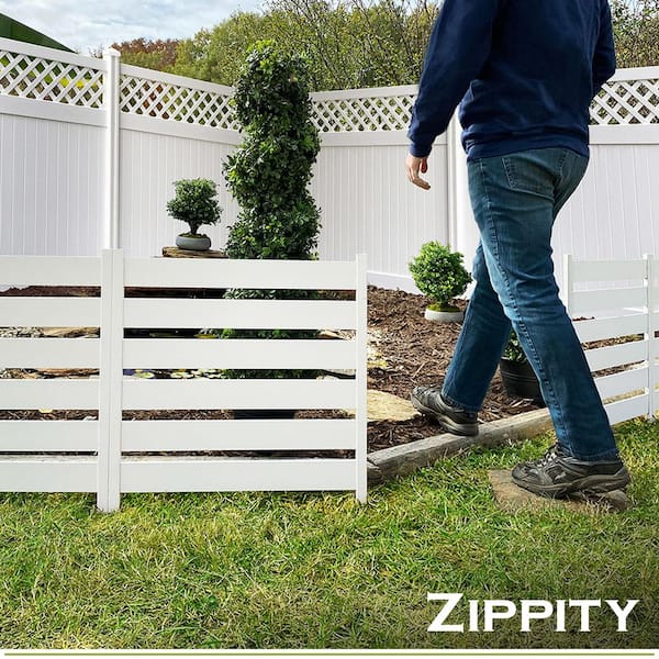Maui 2 ft. x 2 ft. No-Dig White Vinyl Garden Fence Kit (3-Panels)